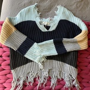 Reversible striped sweater